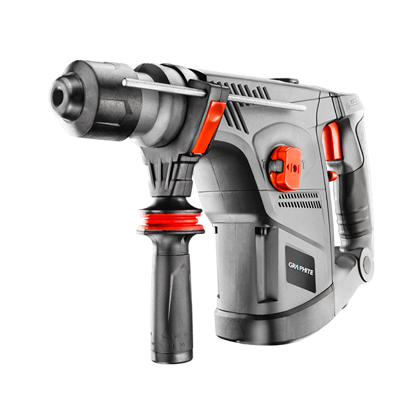 The cordless power drill boasts a black and red design with an ergonomic handle and drill bit. Featuring buttons and grip sections highlighted in red, it ensures precision akin to the unobstructed perspective you get from a clear view fence.