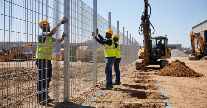 industrial fencing installation