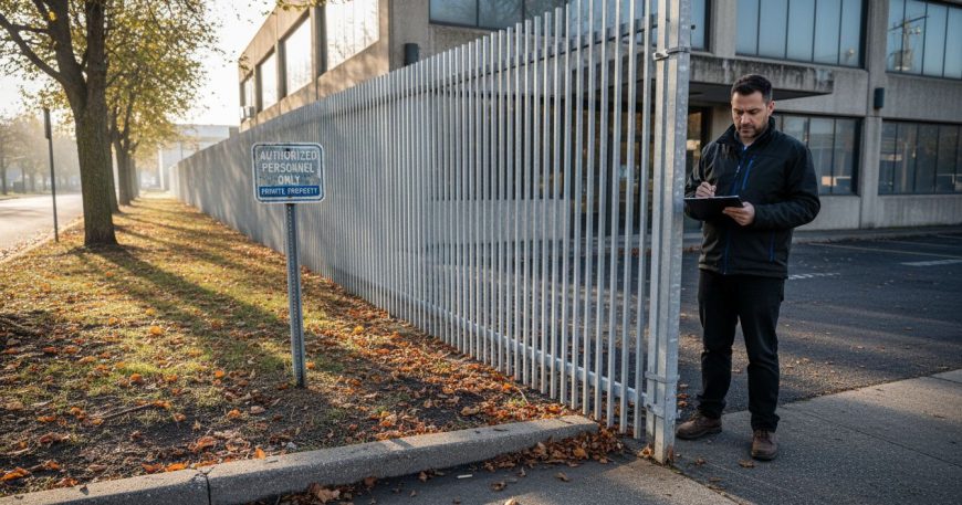 Property manager by modern security fencing